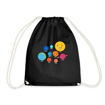 Solar System, Planets, Science Space, Astrology - Drawstring Bag - black - Front