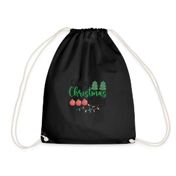 crazy Christmas lady - Drawstring Bag - black - Front