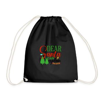 Dear Santa I can explain - Turnbeutel - Schwarz - Vorne