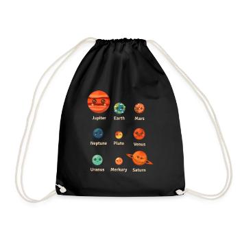 Solar System, Planets, Science Space, Astrology - Drawstring Bag - black - Front