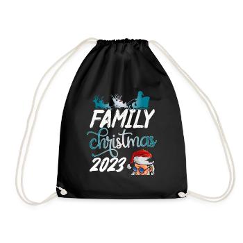 Family Christmas 2023 - Turnbeutel - Schwarz - Vorne
