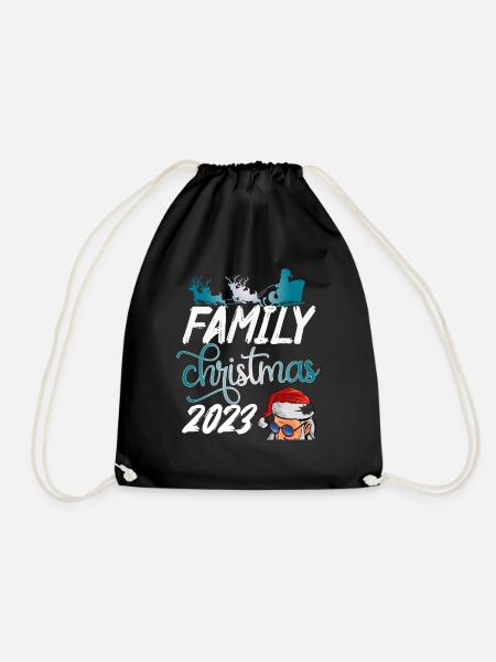 Family Christmas 2023 - Drawstring Bag - black