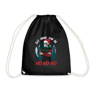 hohoho scary Skulls - Turnbeutel - Schwarz - Vorne