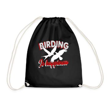 Birdwatching Birdwatching Birding Is Happiness - Drawstring Bag - black - Front