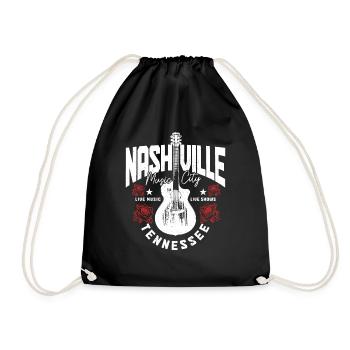 Nashville Tennessee Country Music City - Turnbeutel - Schwarz - Vorne