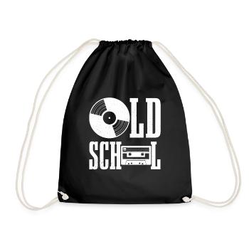 Vinyl Record Gift For DJ Vintage - Drawstring Bag - black - Front