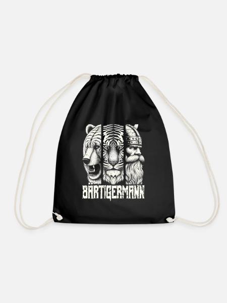 Bärtigermann Bär Tiger Mann Geschenk Bart - Turnbeutel - Schwarz