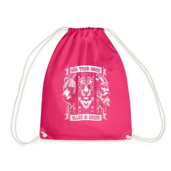 Bärtigermann Bär Tiger Mann Geschenk Bart - Turnbeutel - Fuchsia - Vorne