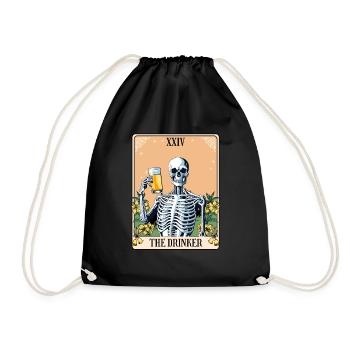 Funny Tarot Card Craft Beer Alcohol - Drawstring Bag - black - Front