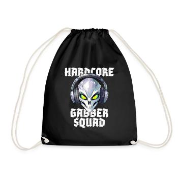 Hardcore Gabber Squad Alien Rave - Drawstring Bag - black - Front