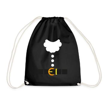 Christmas Santa Claus Costume Fun Santa Suit Xmas - Drawstring Bag - black - Front