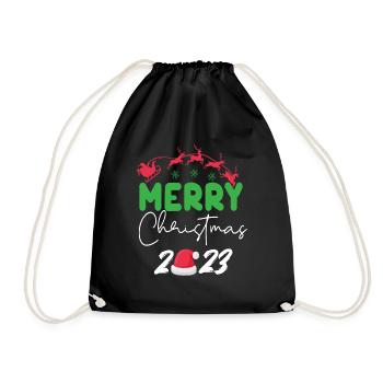 Merry Christmas 2023 - Turnbeutel - Schwarz - Vorne