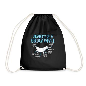 Baleine blanche Béluga - Sac de sport léger - noir - Devant