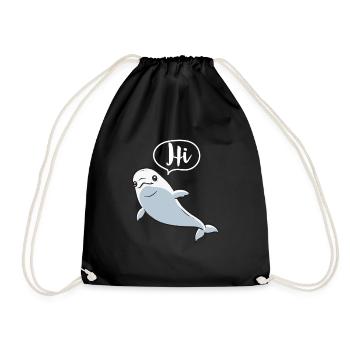 Baleine blanche Béluga - Sac de sport léger - noir - Devant