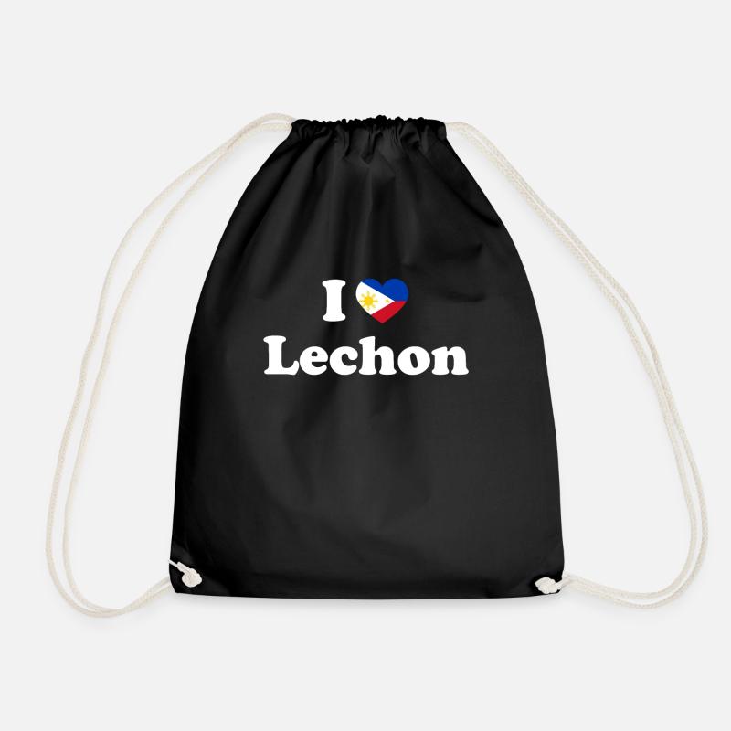 Philippinisch-philippinisches Essen Lechon Heritage - Turnbeutel - Schwarz