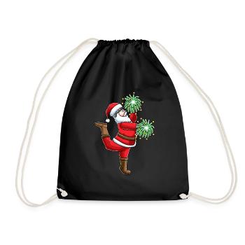 Cheerleading Christmas Cheer Flyer Cheerleader - Drawstring Bag - black - Front