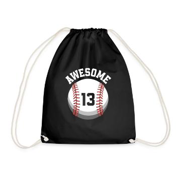 Fête de baseball du 13e anniversaire des enfants - Sac de sport léger - noir - Devant