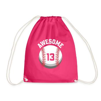 Fête de baseball du 13e anniversaire des enfants - Sac de sport léger - fuchsia - Devant