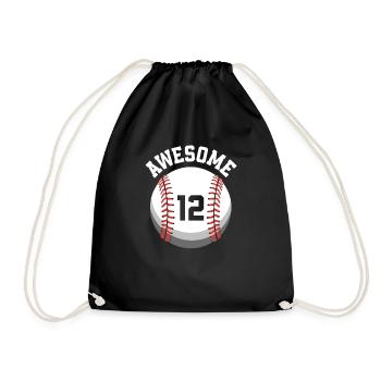 Kinder Geburtstag 12. Geburtstag Baseballparty - Turnbeutel - Schwarz - Vorne