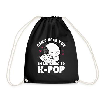 Can't Hear You I'm Listening Kpop Duck K-pop - Turnbeutel - Schwarz - Vorne