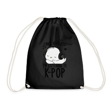 Can't Hear You I'm Listening Kpop Duck K-pop - Turnbeutel - Schwarz - Vorne