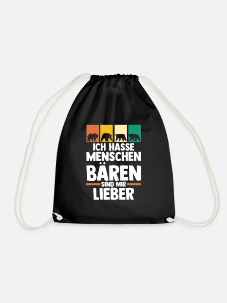 Braunbär Bär - Turnbeutel - Schwarz