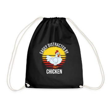 Lustiger Hühner Spruch Huhn - Turnbeutel - Schwarz - Vorne