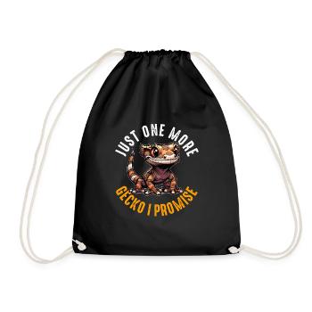 Crested Gecko Men Women Lizard Eyelash Gecko - Drawstring Bag - black - Front