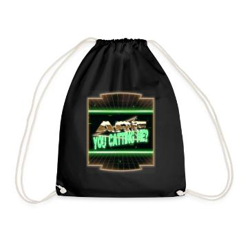 Awesome Funny Sayings Cat Collage Tshirts Black - Drawstring Bag - black - Front