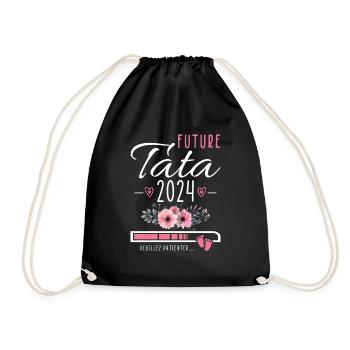 Future Tata 2024 Cadeau Nouvelle Naissance Tante - Sac de sport léger - noir - Devant