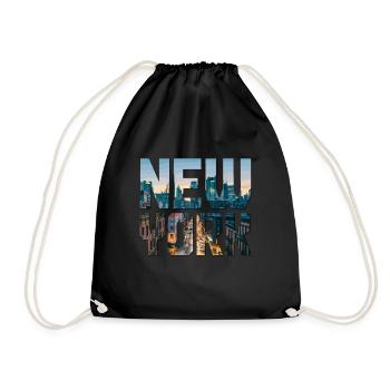 New York City NY NYC Souvenir cadeau - Sac de sport léger - noir - Devant