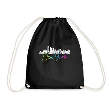 New York City NY NYC Skyline cadeau - Sac de sport léger - noir - Devant