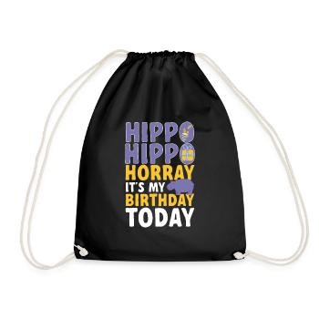 Hippopotamus Hippopotamus - Drawstring Bag - black - Front