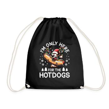 Hot dog christmas reindeer - Drawstring Bag - black - Front