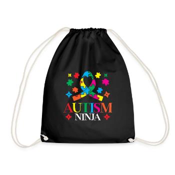 Autismus-ninja-asperger-syndrom-spektrum - Turnbeutel - Schwarz - Vorne