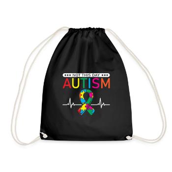 Not This Day Autism Ninja Autistic Warrior - Drawstring Bag - black - Front