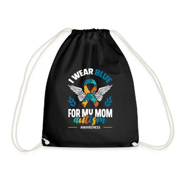 I'm wearing blue for my mom Love Support - Drawstring Bag - black - Front