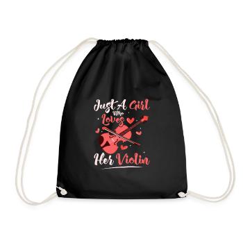 Just A Girl Who Loves Her Violin Violinist Orchest - Drawstring Bag - black - Front