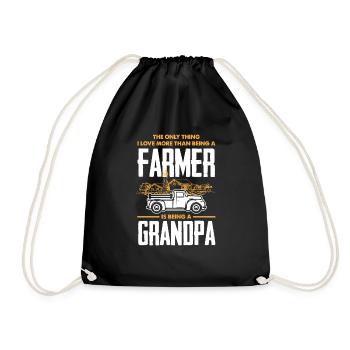 Lustiges Bauer Bauernhof Landwirt Geschenk - Turnbeutel - Schwarz - Vorne