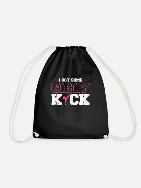 Kickboxen Kickboxer Kickboxing - Drawstring Bag - black