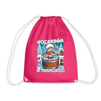 Eisbaden Winterbaden Lustig - Turnbeutel - Fuchsia - Vorne