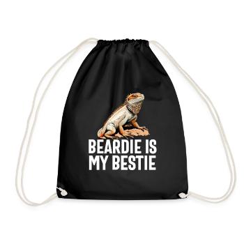 Dragon Barbu Hommes Femmes Filles Enfants Pogona Lézard - Sac de sport léger - noir - Devant