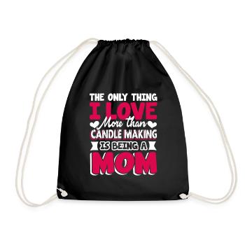 Candle Making Love Candle Making And Being Mom - Drawstring Bag - black - Front