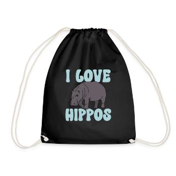 Hippopotamus Hippopotamus - Drawstring Bag - black - Front
