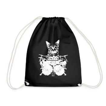 Drummer Schlagzeuger Geschenk Vintage - Turnbeutel - Schwarz - Vorne