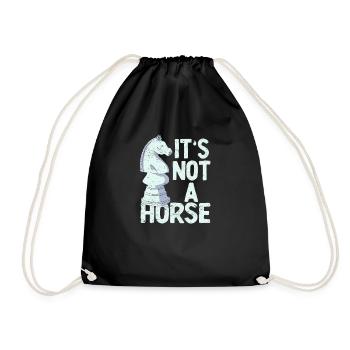 It's Not A Horse Schachspieler Ritter Lustige - Turnbeutel - Schwarz - Vorne