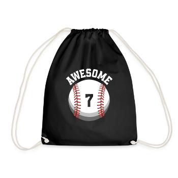 Kinder Geburtstag 7. Geburtstag Baseballparty - Turnbeutel - Schwarz - Vorne