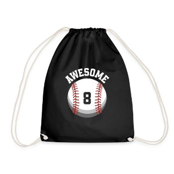 Kinder Geburtstag 8. Geburtstag Baseballparty - Turnbeutel - Schwarz - Vorne