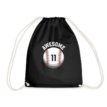 Kinder Geburtstag 11. Geburtstag Baseballparty - Turnbeutel - Schwarz - Vorne