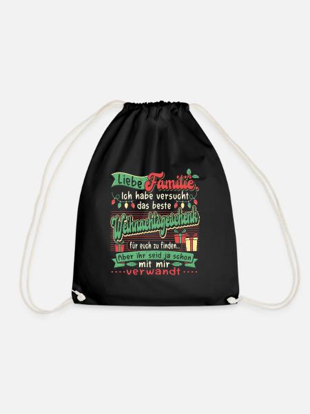 Weihnachts Weihnachten Familie Lustig Damen Herren - Turnbeutel - Schwarz